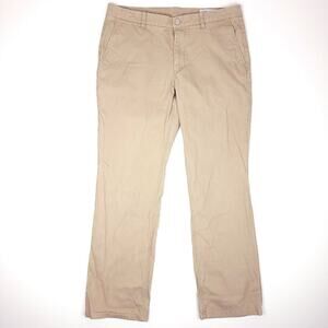 Bonobos Straight Fit Chino Pants Mens 35x31 Tan Cotton Snap Button 10" Rise